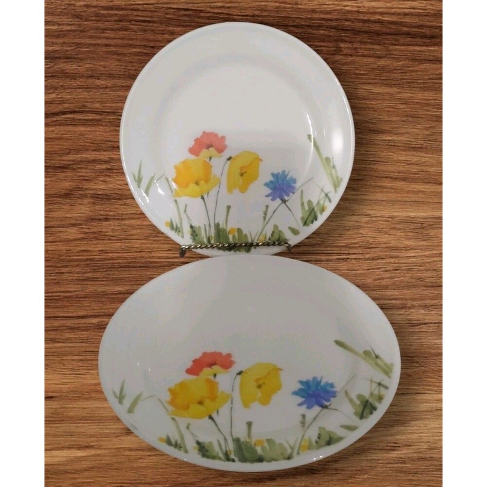 Vintage Mikasa Ultra Ceram Uptown A9006 Bone China Salad Plates 7.75” Set of 2